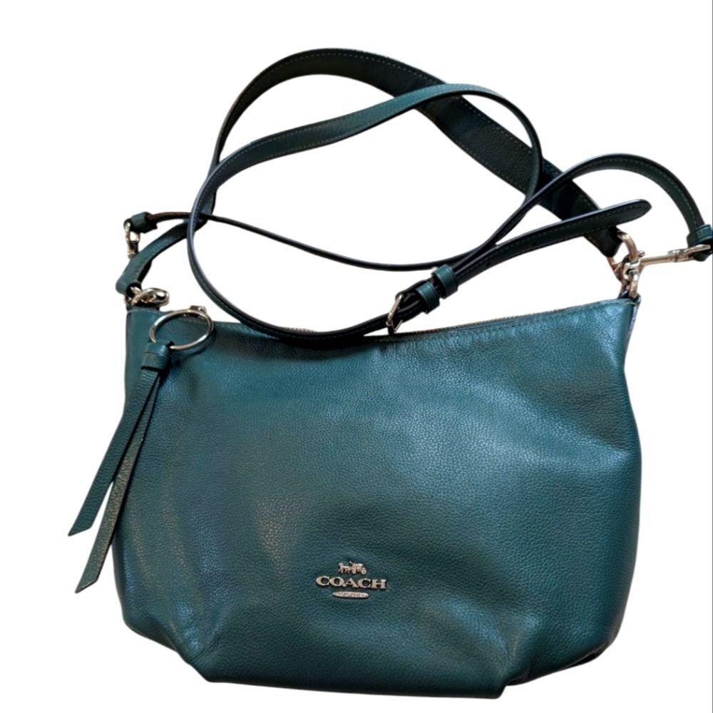 Coach New‎ York Green Top Zip Hobo Crossbody bag purse
